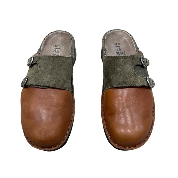 Naot Leilani Leather & Suede Clogs – Brown & Green – Size 8.5 - 9 - Picture 11 of 11